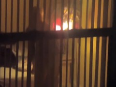 Neighbor is making window voyeur erotic of sexy model
