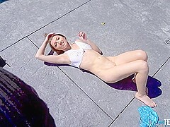 Maya Woulfe - Maya Loves To Hang Out Sunbathing By Her Neighbors Pool