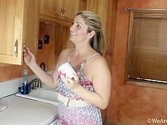 Alexis Silver And Alicia Silver - Masturbates In Her Kitchen After Tea