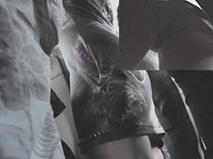 Golden-Haired girl impresses with strap upskirt