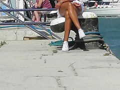 Sweet wet pussy in public