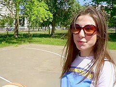 Spread the basketball player to suck and lick the foreskin oral crempie