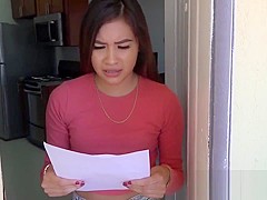 Cute Zaya Cassidy fucks to avoid eviction