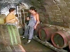 Busty BBW fuckin in the wine cellar
