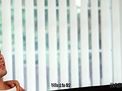 DADDY4K. Dad fucks son's beautiful mistress Victoria Daniels on couch