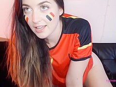 Girlfriend Deepthroating During Belgium Vs England Match
