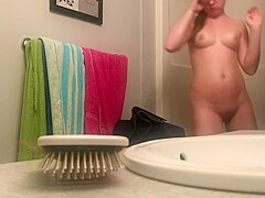 HIGH SCHOOL HOTTIE caught on hidden camera in bathroom for shower