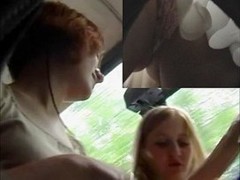 Upskirt going by bus