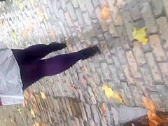 candid purple tights