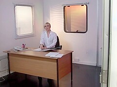 Good looking repairman is quick to bang this blonde secretary