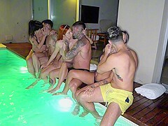Wet & Wild Pool Orgy Turns Into A Bedroom Free-For-All.
