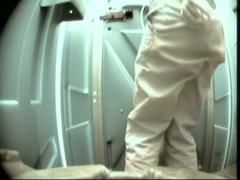 Tender butted girl gets caught pissing on the toilet