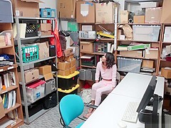 LP Office screw Kat Arinas pussy from behind
