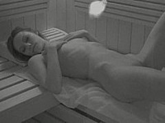 Slim chick naughty in a sauna