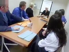 hot footjob under table in meeting