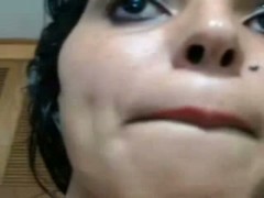 Chubby indian chick rubbing on webcam