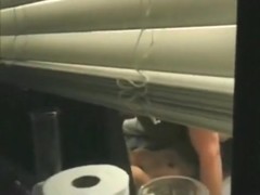 Voyeur tapes the black neighbor girl fucking her white bf through her bedroom window