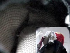 Boots & pantyhose upskirt