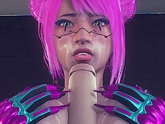Cyborg Chick Tests Her New Upgrades - Cyberpunk Hentai
