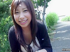 Japanese Brunette Karin Asahi Lets A Stranger Fingerfuck Her Hairy Pussy On The Street Uncensored