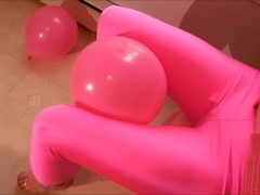 Spandex Angel - Pink balloons & spandex