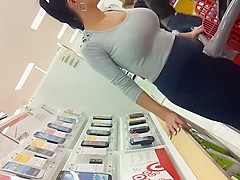 Milf got visible thong line