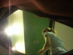 Blondie's sensational ass caught by an up skirt cam