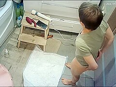 Pleasure in batroom on spy view