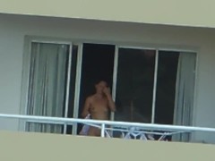voyeur girl nude in balcony  argentina . far away ( 200 m)