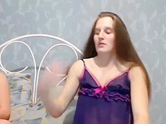 Sexy college girl brunette hair brushing  striptease  long hair