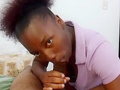 Naughty Big Dick Sucking Dirty Talking Ebony Stepsister Getting Her Wet Pussy Creampie - Mastermeat1