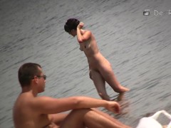 Voyeur beach shots of amateur people sunbathing nude