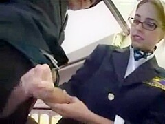 American Stewardess Handjob