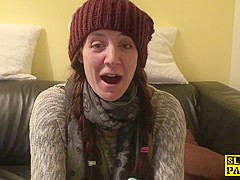 English sub slut footfucked and dominated