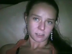 Girl warms herself up and fucks her bf with condom pov