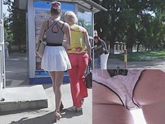 Hot white lace panty upskirt movie