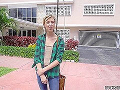 Van Blowjob & Upside Down Fuck For Sweet Slender Teenie Haley Reed