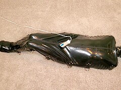 Sexy Humiliation Slut Is Made To Cum In A Total Sensory Deprivation Latexsack With Breath Play