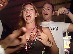 College Girl Wet Tshirt Skin To Win Contest During Spring Break South Padre Texas