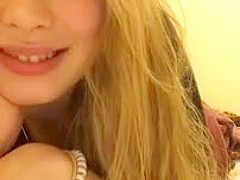 blonde teen has a nipple slip on periscope