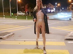 White Net Catsuit In Public