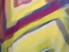 Filming my ebony babe with saggy tits masturbating