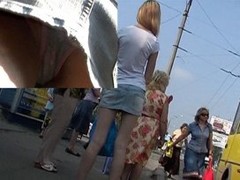 Upskirt view of a slim hotty