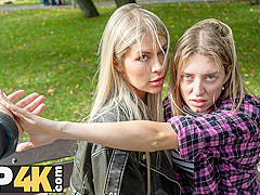 VIP4K. Hot and playful blonde Zlata Shine is cheating on her GF with a Big Boss