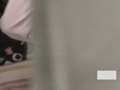 Asian takes off pajama pants for hidden cam masturbation