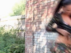 Kinky army couple enjoys having hardcore sex outdoors