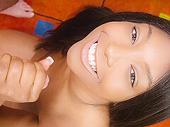 Rachel Raxxx strokes cock over her gigantic tits - StrokiesHandjob