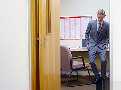 Buxom bombshell boss turns a virgin into a bad boy
