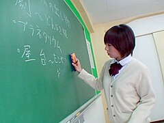 Horny Japanese college girl loves hardcore sex in the classroom