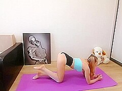 Horny Flexible Teen Let Muscled Fitness Trainer Break Her Asshole